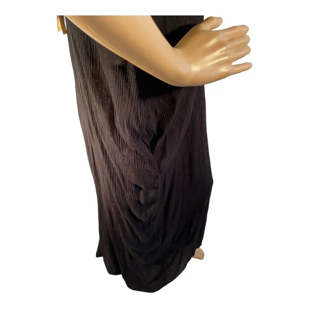 Lovestitch Women’s Black Long Spaghetti Sleeve Maxi Dress  S/M - Picture 3 of 15